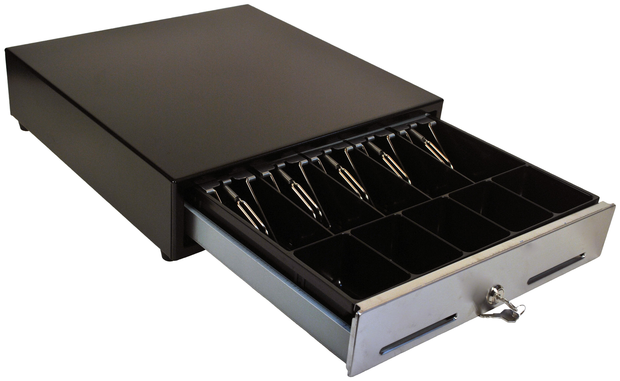 M-S Cash Drawer CF-405BX 16" 4-Bill/8-Coin Black with Media